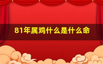 81年属鸡什么是什么命