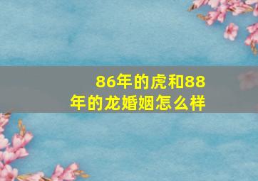 86年的虎和88年的龙婚姻怎么样