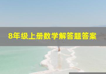 8年级上册数学解答题答案