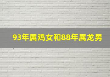 93年属鸡女和88年属龙男