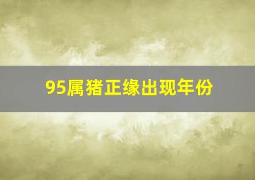 95属猪正缘出现年份