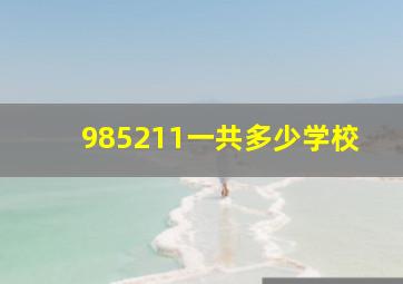 985211一共多少学校