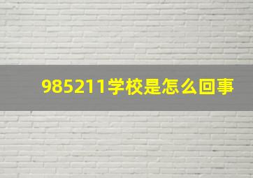 985211学校是怎么回事