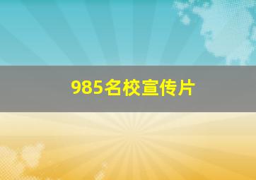 985名校宣传片