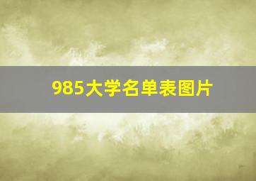 985大学名单表图片