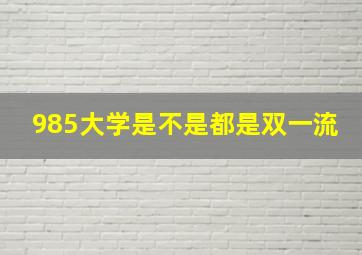 985大学是不是都是双一流