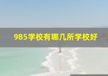 985学校有哪几所学校好