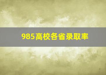 985高校各省录取率