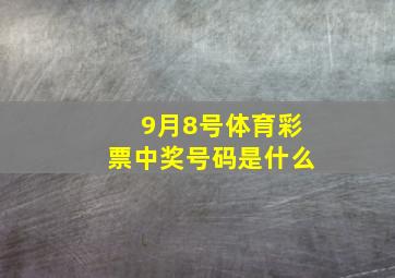 9月8号体育彩票中奖号码是什么