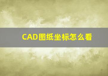 CAD图纸坐标怎么看