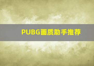 PUBG画质助手推荐