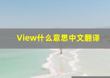 View什么意思中文翻译