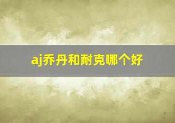 aj乔丹和耐克哪个好