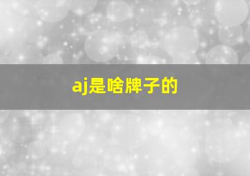 aj是啥牌子的