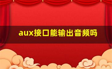 aux接口能输出音频吗