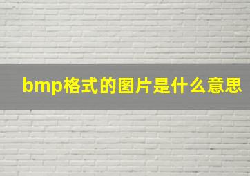 bmp格式的图片是什么意思