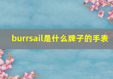 burrsail是什么牌子的手表