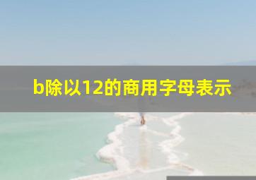 b除以12的商用字母表示