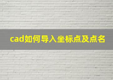 cad如何导入坐标点及点名