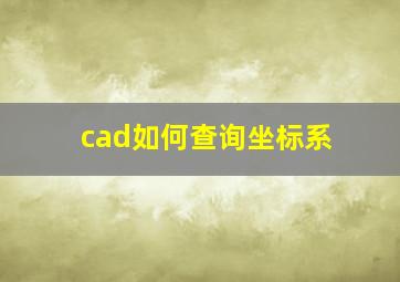 cad如何查询坐标系