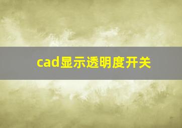 cad显示透明度开关