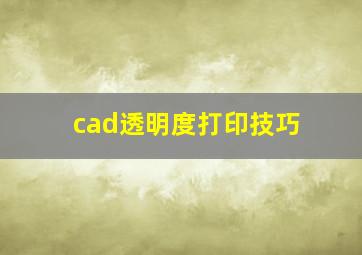 cad透明度打印技巧