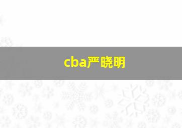 cba严晓明