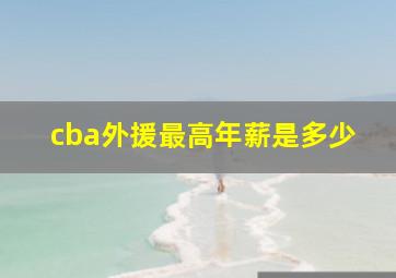 cba外援最高年薪是多少