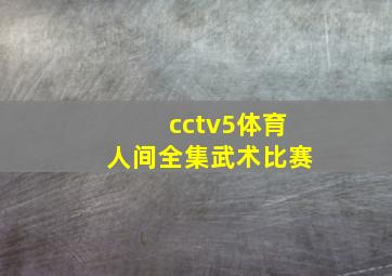 cctv5体育人间全集武术比赛