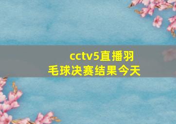 cctv5直播羽毛球决赛结果今天