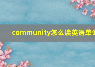 community怎么读英语单词