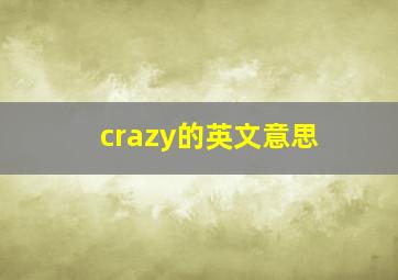 crazy的英文意思