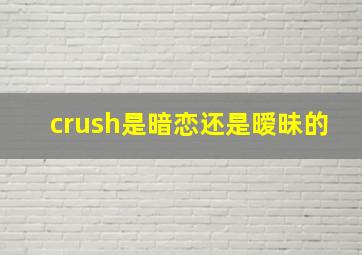 crush是暗恋还是暧昧的