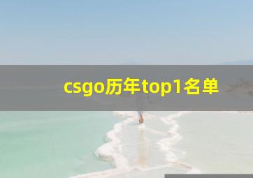 csgo历年top1名单