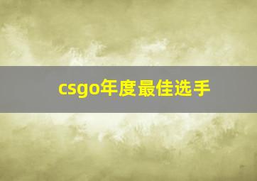 csgo年度最佳选手