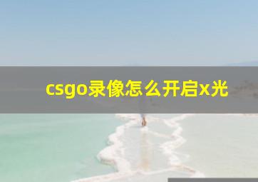 csgo录像怎么开启x光