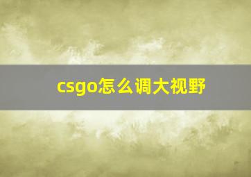 csgo怎么调大视野