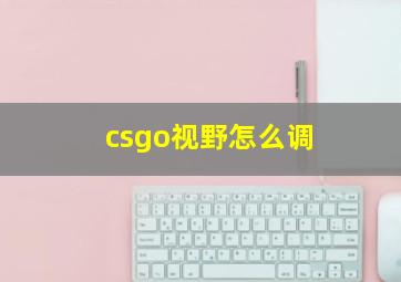 csgo视野怎么调