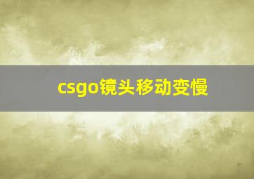 csgo镜头移动变慢