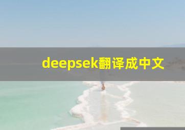 deepsek翻译成中文