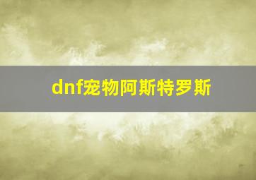 dnf宠物阿斯特罗斯