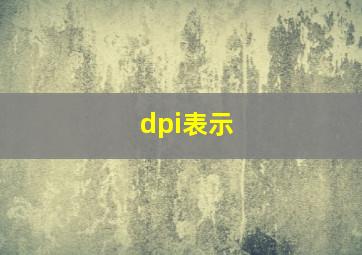 dpi表示