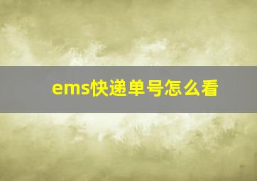 ems快递单号怎么看