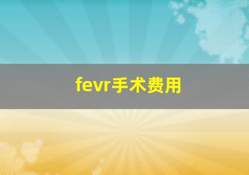 fevr手术费用