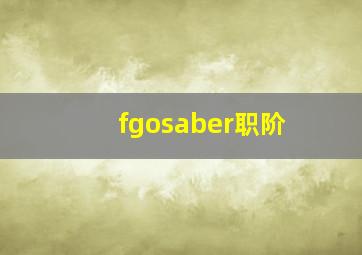 fgosaber职阶