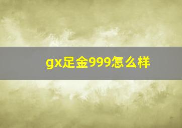 gx足金999怎么样