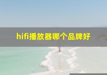 hifi播放器哪个品牌好