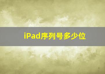 iPad序列号多少位