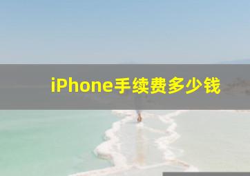 iPhone手续费多少钱