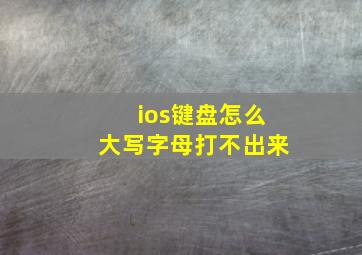 ios键盘怎么大写字母打不出来